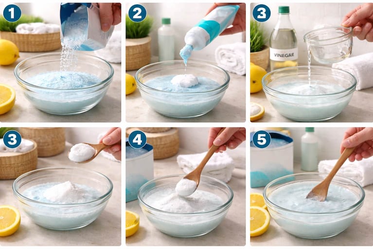 El paso a paso para preparar la mezcla viral que limpia inodoro y lo deja "como nuevo". Foto: IA