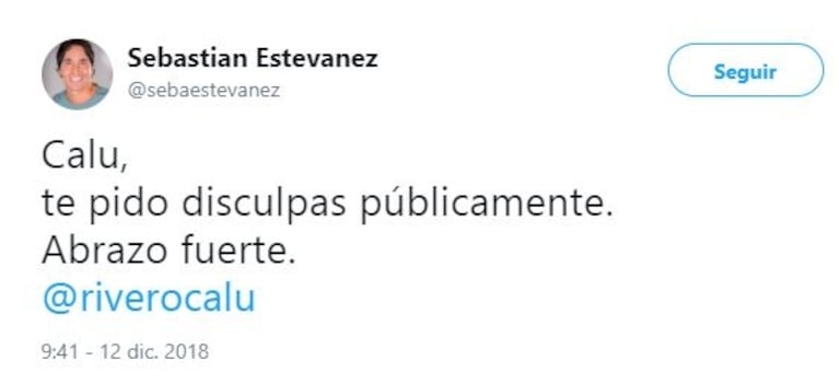 El pedido público de disculpas de Sebastián Estevanez a Calu Rivero, tras la grave denuncia de Thelma Fardin