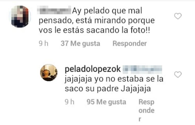 El Pelado López compartió una foto playera de Nella Ghorghor, su novia: "¿El señor qué pasa la relojea?"