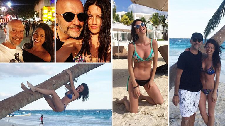 El pelado López y Jujuy Giménez, enamoradísimos en México. (Fotos: Instagram)