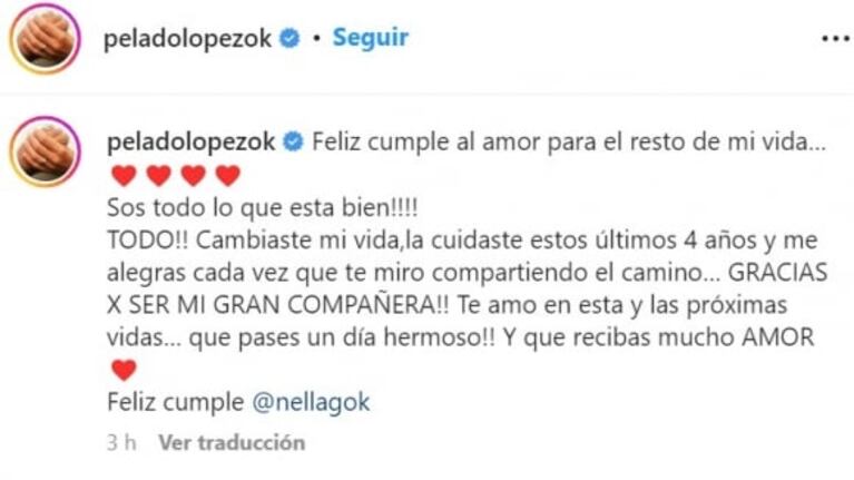 El Pelado López y su esposa protagonizaron un apasionado ida y vuelta en redes