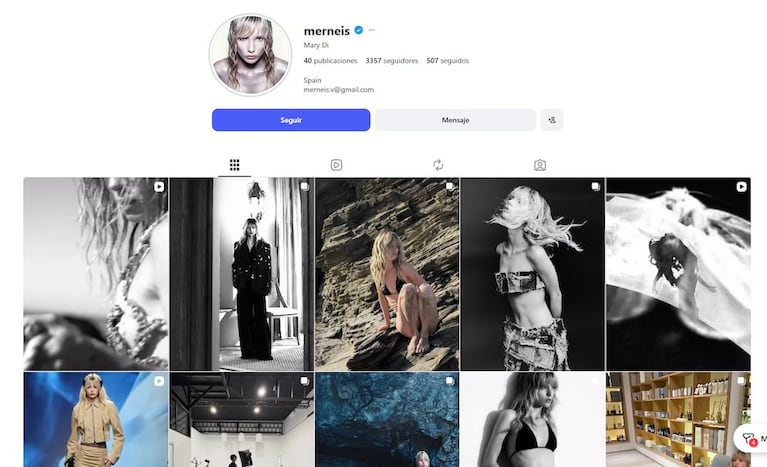 El perfil de Instagram de Mary Di. Crédito Instagram
