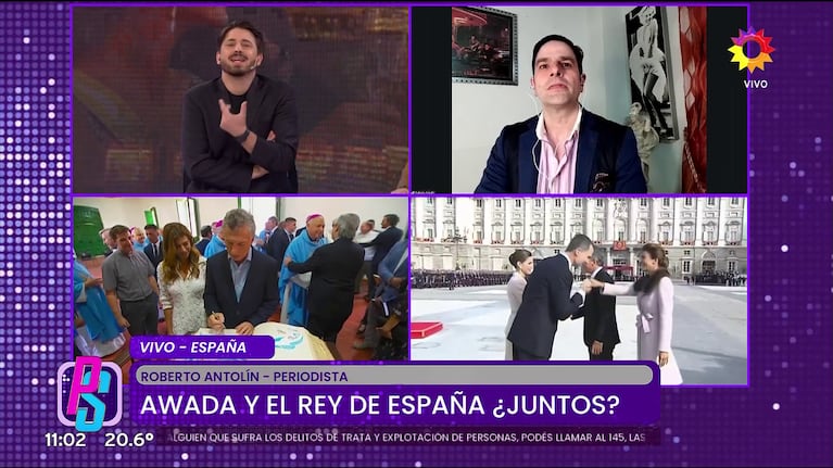 El periodista español Roberto Antolín habló del supuesto romance entre Juliana Awada y el rey Felipe de España (Foto: captura de eltrece).