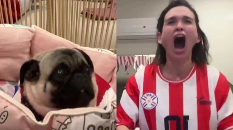 El perro de Lali González fue el protagonista inesperado del festejo de Paraguay (Fotos: Instagram @lalilalig)