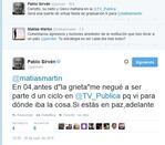El picante cruce tuitero de Matías Martin y Pablo Sirvén. (Foto: Twitter)
