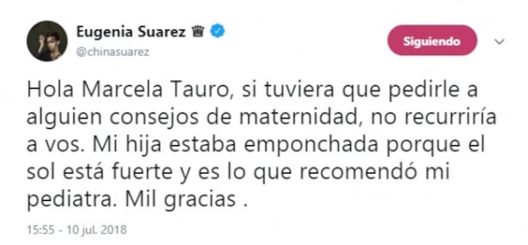 El picante descargo de la China Suárez tras la crítica de Marcela Tauro: "Odio que se metan con mis hijas"