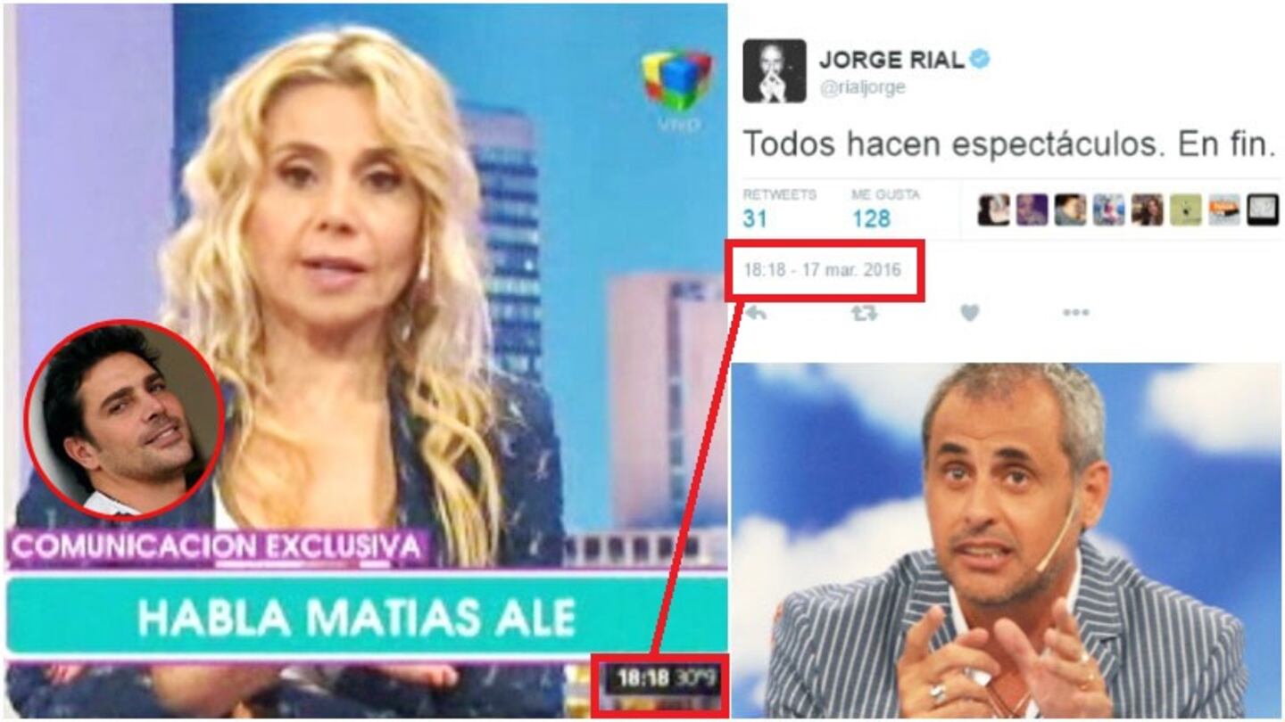 El picante tweet de Jorge Rial mientras en Los unos y los otros salía al aire Matías Alé (Fotos: Captura, Twitter y Web)