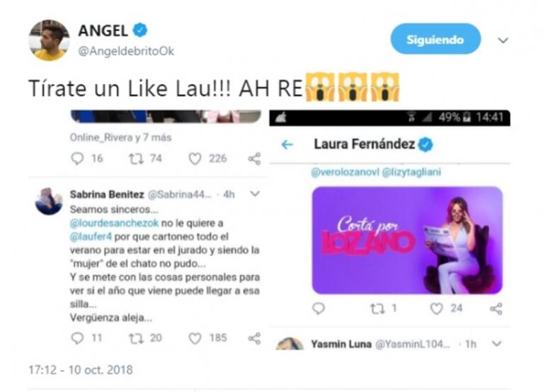 El picantísimo "me gusta" de Laurita Fernández, tras su cruce con Lourdes Sánchez en el Bailando