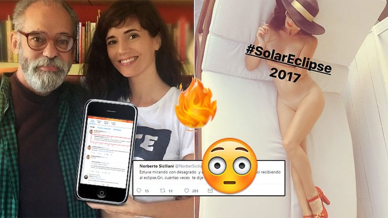 El pícaro comentario del padre de Griselda Siciliani al ver una foto de la actriz completamente desnuda