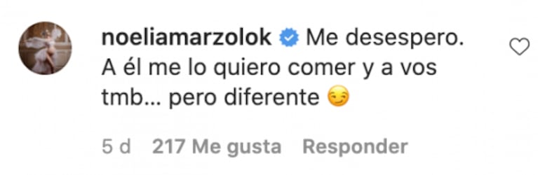 El pícaro comentario sin filtro de Noelia Marzol a su marido al verlo con su bebé en brazos: "A él me lo quiero comer y a vos también, pero diferente" 