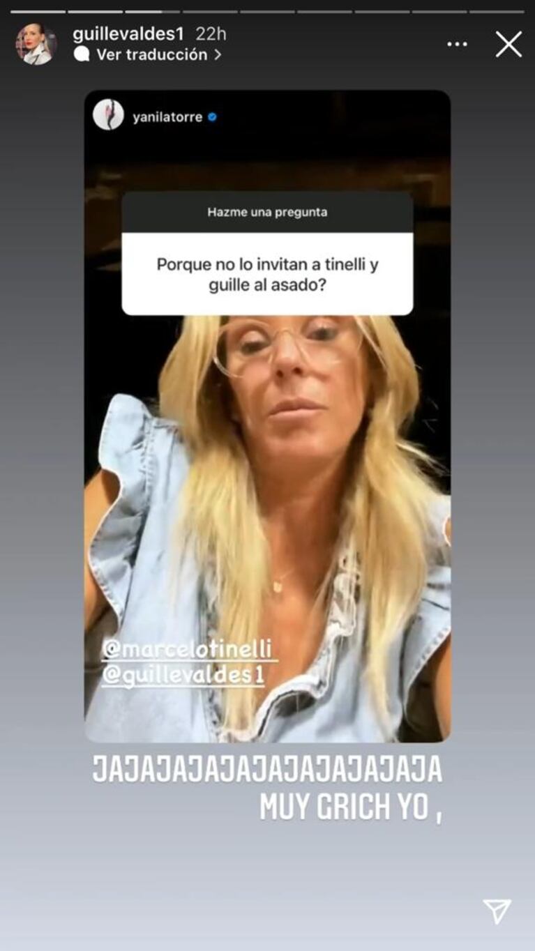 El pícaro cruce de Yanina Latorre con Marcelo Tinelli y Guillermina Valdés por no haberlos sumado a un asado: "Jamás nos invitaron"