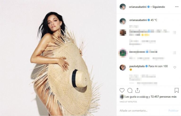 El pícaro piropo de Paulo Dybala a una foto súper sensual de Oriana Sabatini