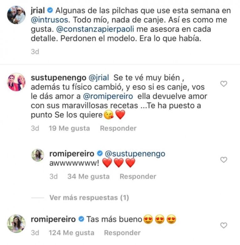 El pícaro piropo que Romina Pereiro le dedicó a Jorge Rial: "¡Estás más bueno!"