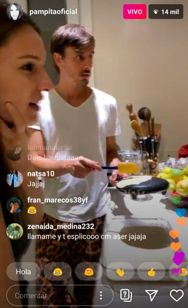 El pijama animal print de Roberto García Moritán fue furor en un vivo de Instagram de Pampita