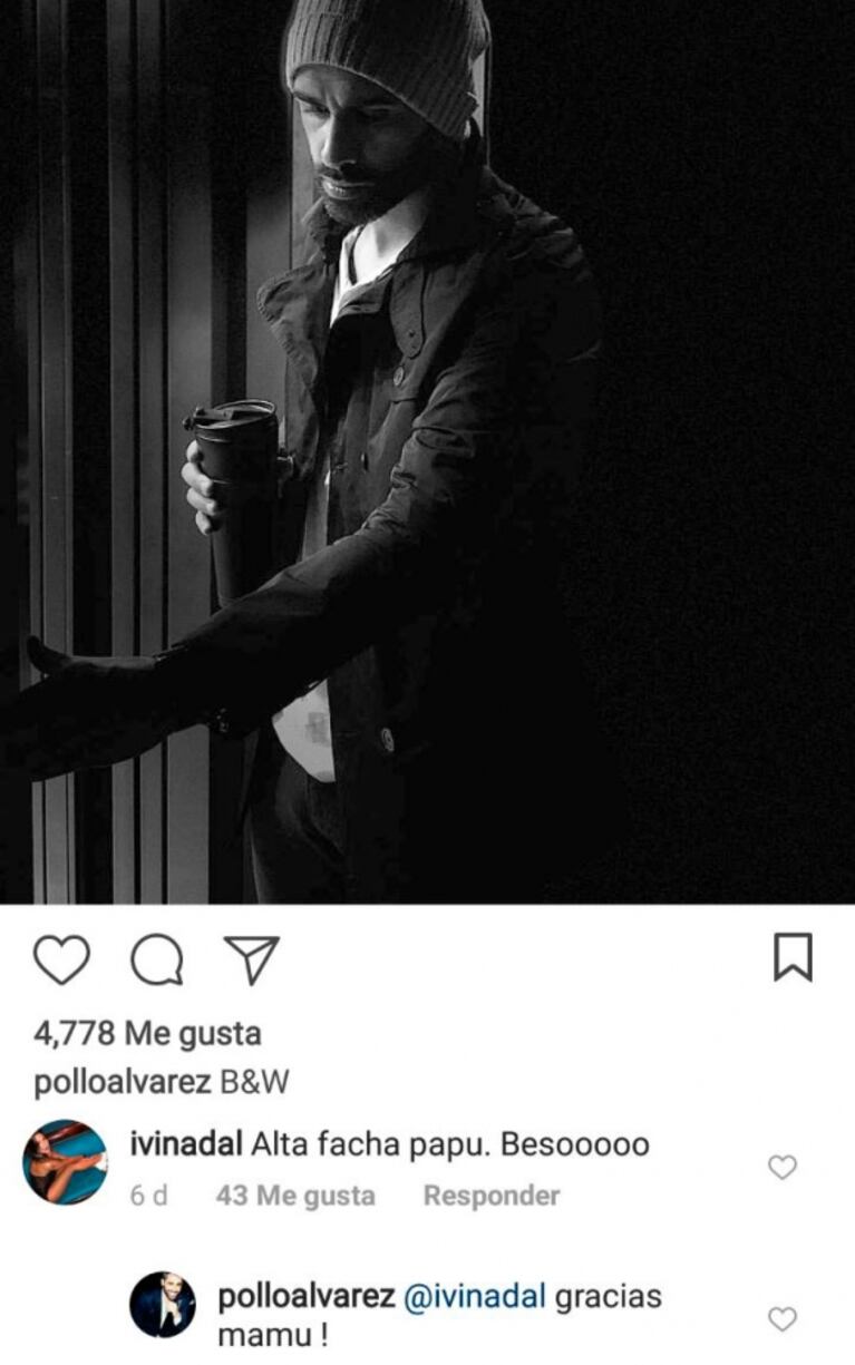 El piropo de Ivana Nadal al Pollo Álvarez, tras ver su foto canchera: "Alta facha papu"