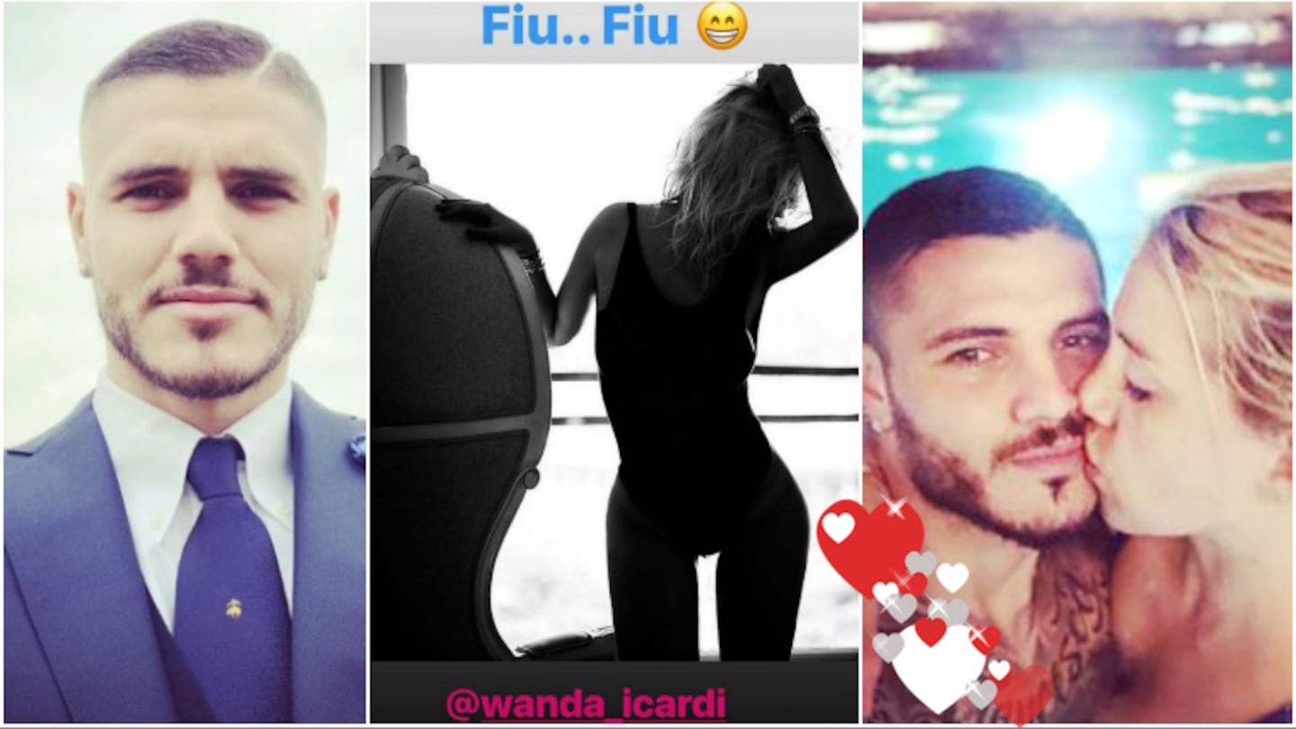 El piropo de Mauro Icardi a Wanda Nara en Instagram Stories (Fotos: Instagram e Instagram Stories)
