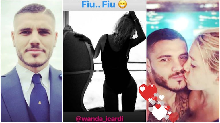 El piropo de Mauro Icardi a Wanda Nara en Instagram Stories (Fotos: Instagram e Instagram Stories)