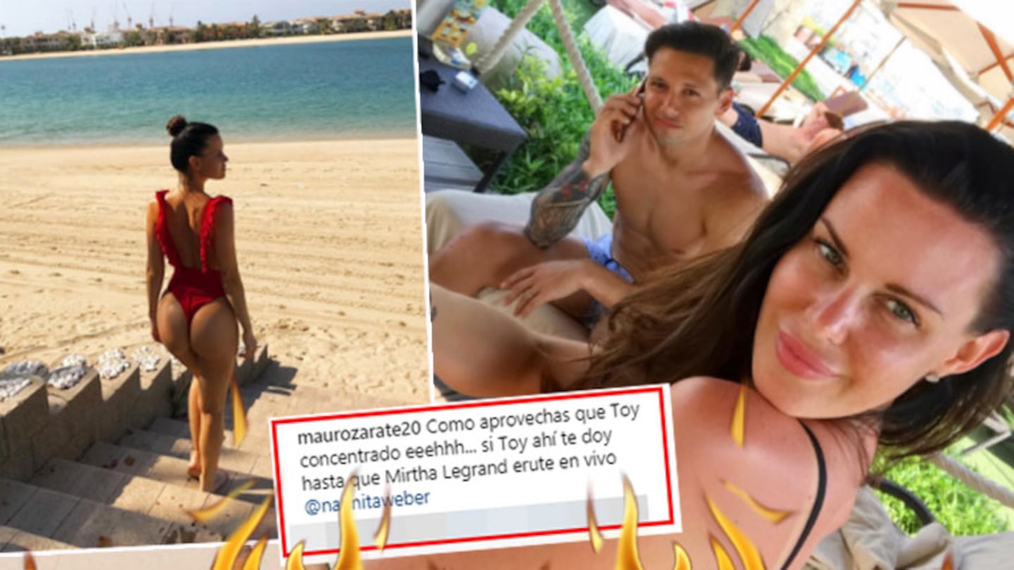 El piropo súper zarpado de Mauro Zárate a Natalie Weber tras ver su foto sexy en la playa  