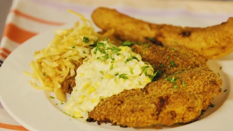 El plato terminado de la suprema Maryland. Foto: Cucinare.TV.
