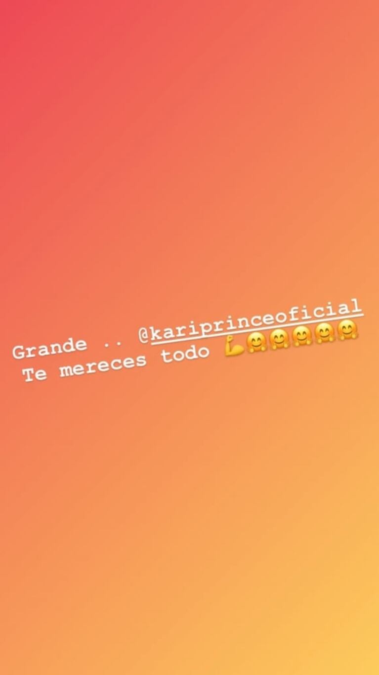 El Polaco apoyó a La Princesita, a días de la gran final del Súper Bailando: "Kari, te merecés todo"