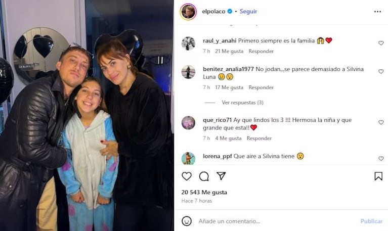 El Polaco celebró el cumpleaños de su hija y el parecido de su ex a Silvina Luna sorprendió en redes. CRÉDITO: Instagram
