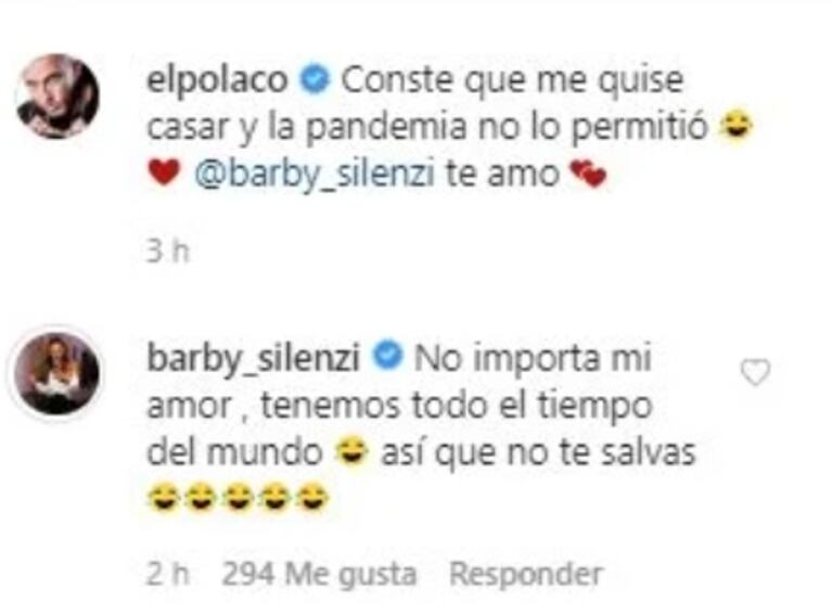 El Polaco mostró que quiso casarse con Barby Silenzi, pero la pandemia se lo impidió: la divertida reacción de ella