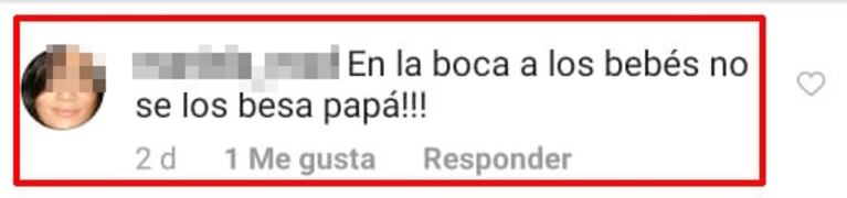 El Polaco recibió una catarata de críticas por un video dándole besos en la boca a su beba: "¡Eso está mal!"