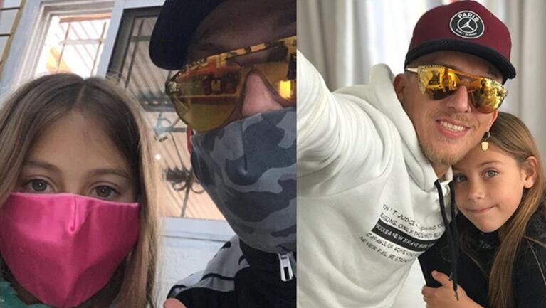 El Polaco se mostró aislado con su hija Alma.