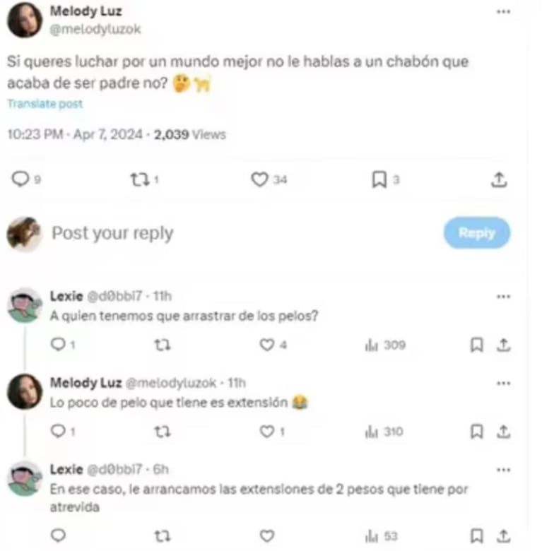 El polémico mensaje que Melody Luz le encontró a Alex Caniggia en el celular: “Acaba de ser padre”