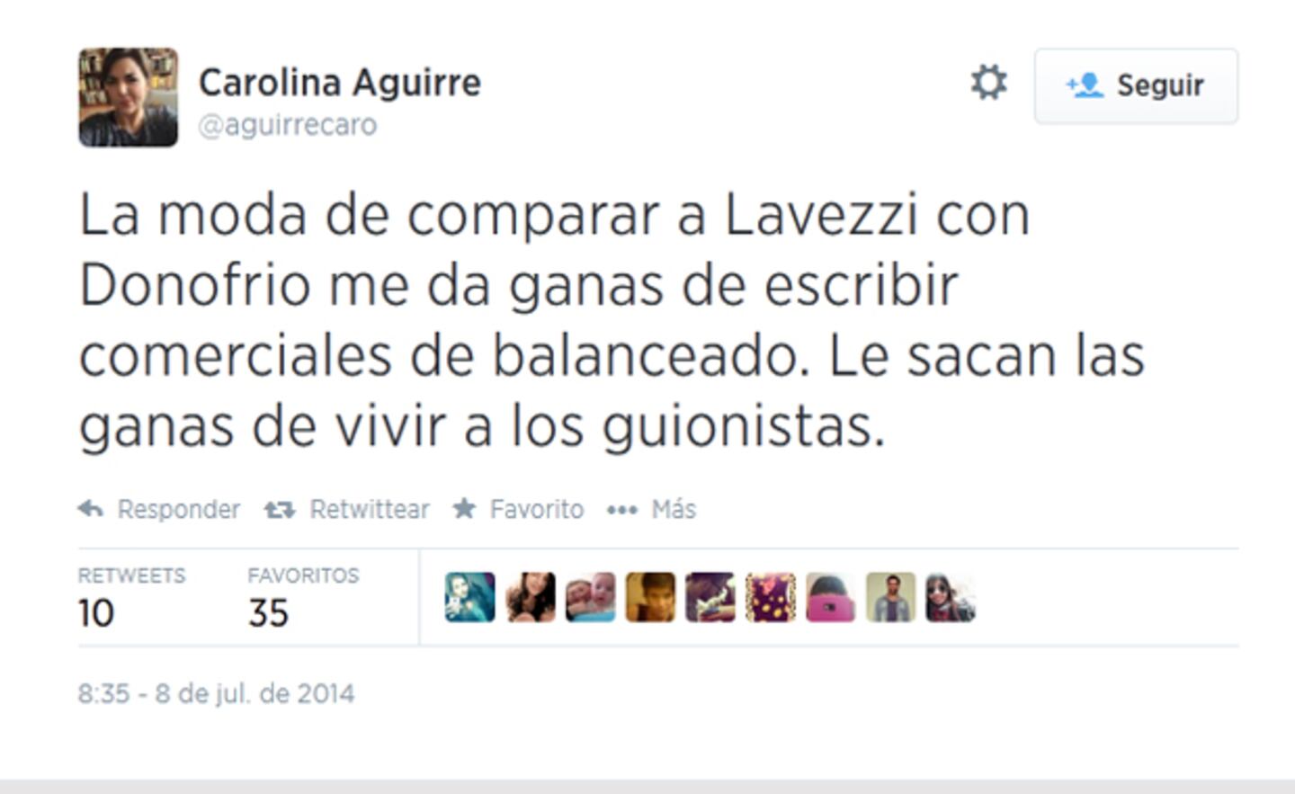 El polémico tweet de Carolina Aguirre. 