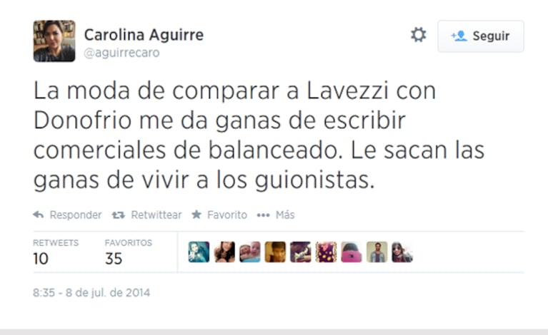 El polémico tweet de Carolina Aguirre. 