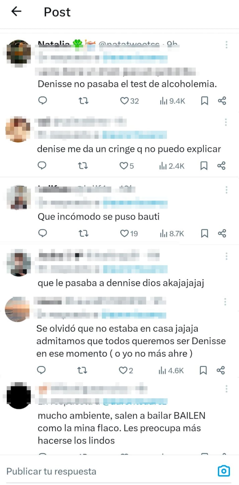 El polémico video de Denisse González pasada de copas en un boliche: la reacción de Bautista Mascia