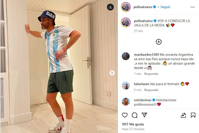 El Pollo Álvarez anunció que conducirá La Jaula de la Moda (Foto: captura de Instagram).
