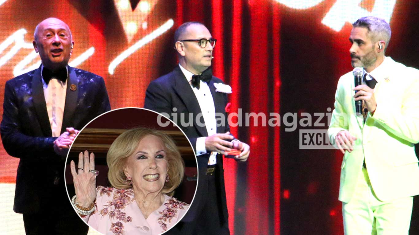 El Pollo Álvarez, Fabián Medina Flores y Claudio Cosan y Mirtha Legrand en La Jaula de la Moda (Foto: Movilpress)