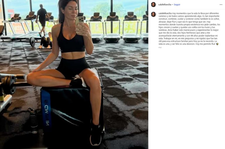 El posteo de Cecilia Calafell tras la separación de Pablo Lescano (Fotos: Instagram @calafellcecilia)