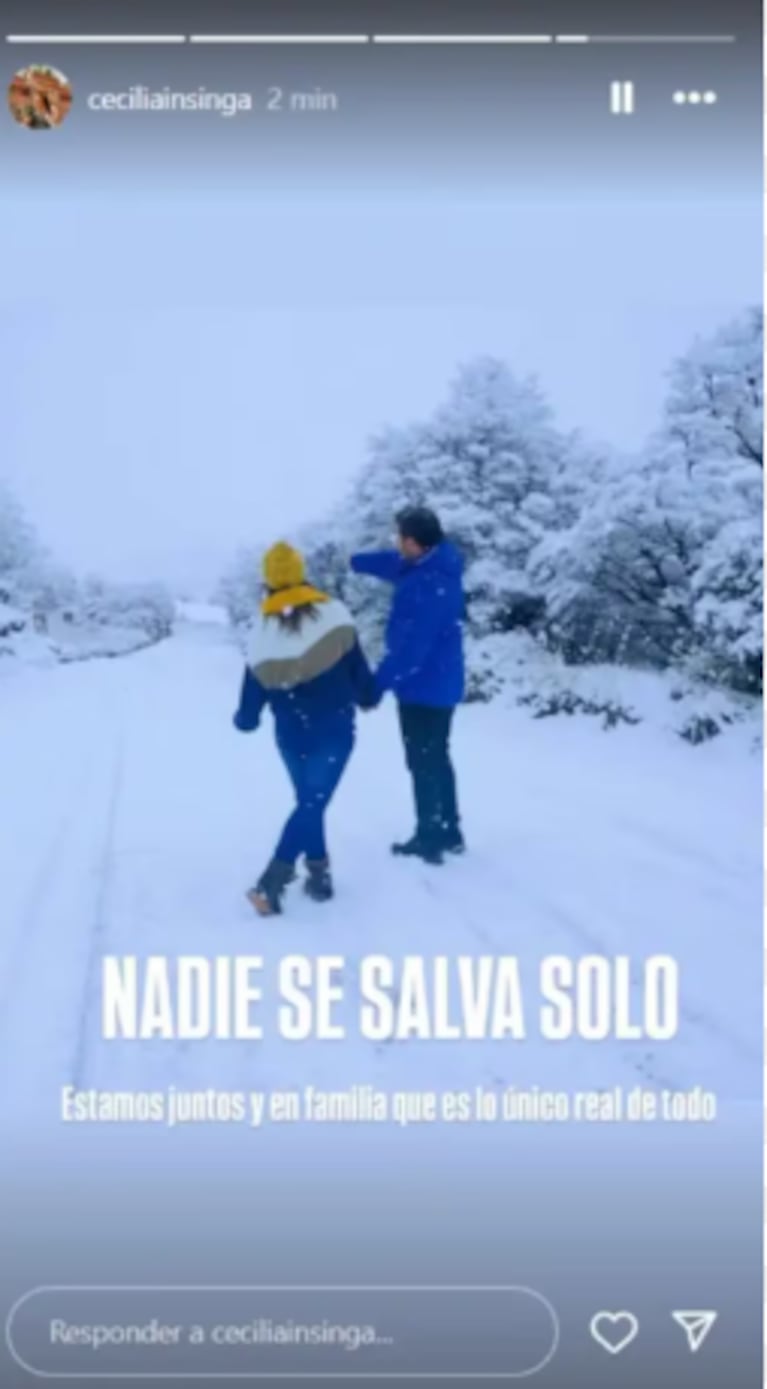 El posteo de Cecilia Insignia a Diego Brancatelli tras los trascendidos de infidelidades (Foto: captura de Instagram).