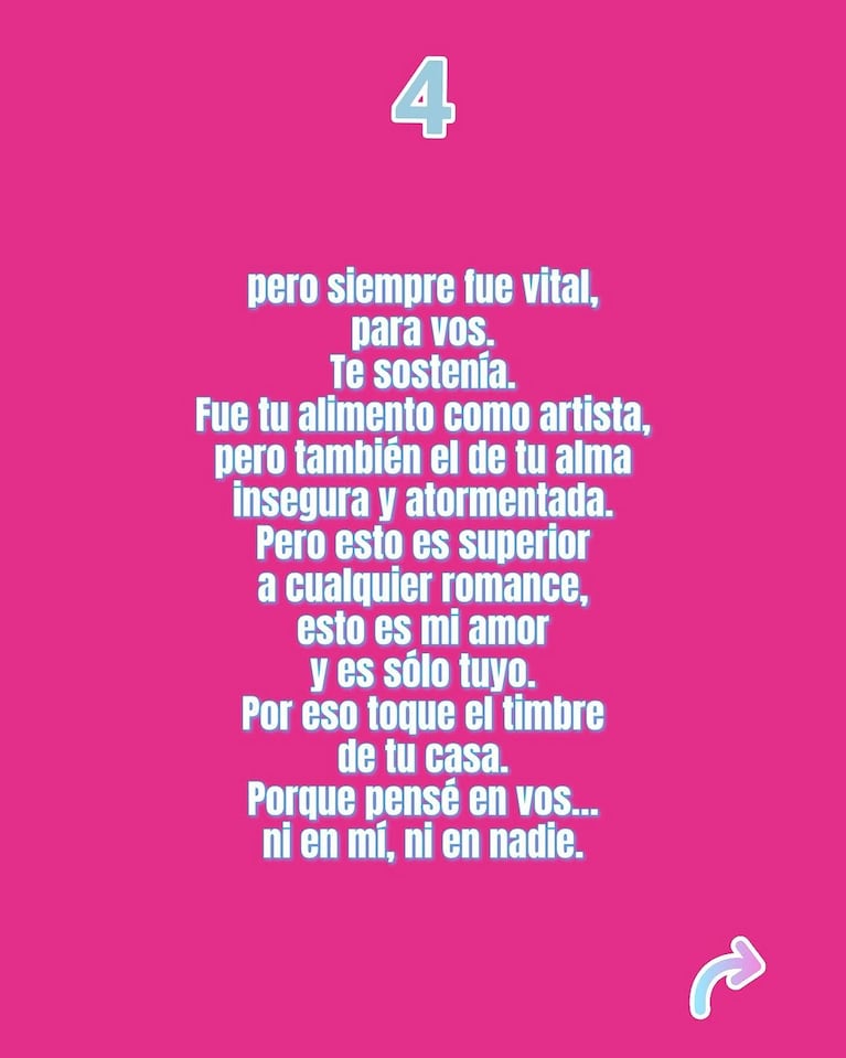 El posteo de Cecilia Milone sobre su historia con Chico Novarro (Foto: Instagram/@ceciliamilone).