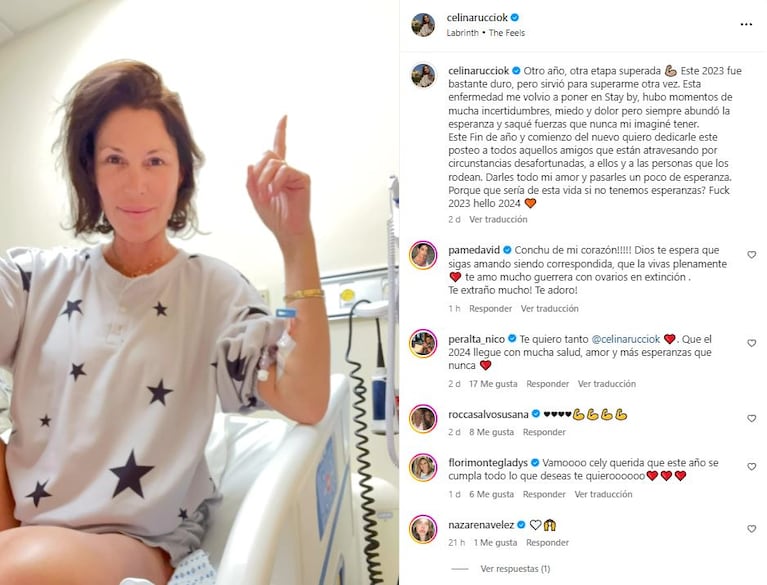 El posteo de Celina Rucci en las redes tras superar a la leucemia por segunda vez (Foto: Instagram @celinarucciok)