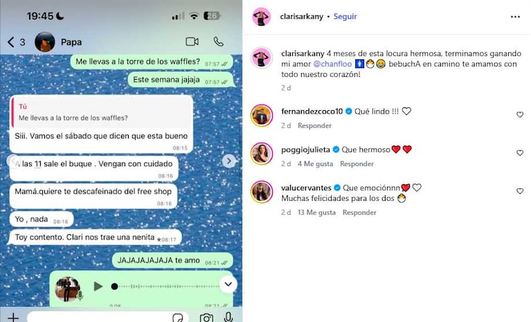 El posteo de Clara Sarkany por su embarazo (Foto: Instagram @clarisarkany)