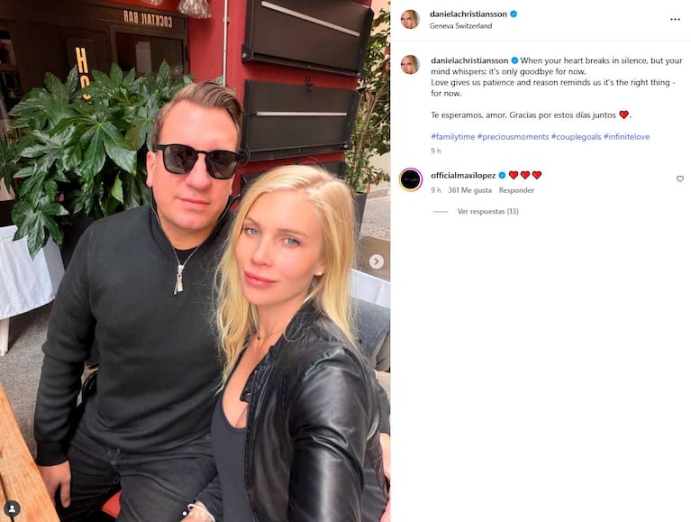 El posteo de Daniela Christiansson para despedir a Maxi López (Foto: Instagram @danielachristiansson)