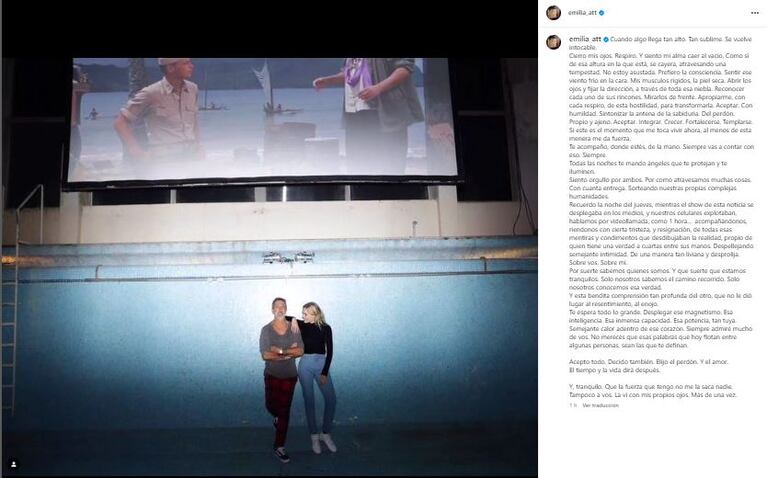 El posteo de Emilia Attias sobre su separación con el Turco Naim (Foto: Instagram @emilia_att)