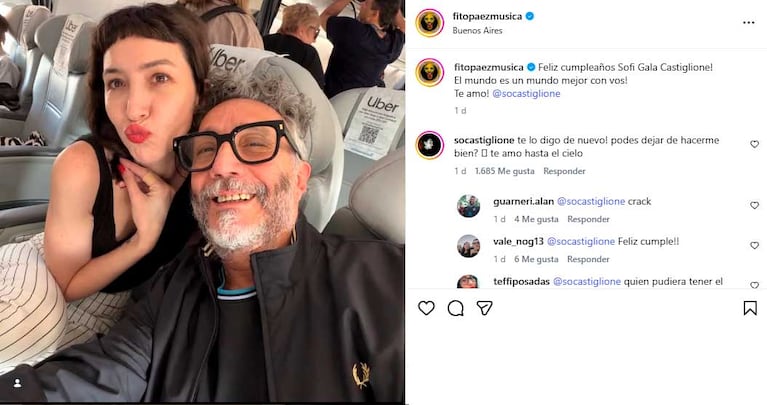 El posteo de Fito Páez por el cumpleaños de Sofía Gala que desató rumores (Foto: Instagram @fitopaezmusica)