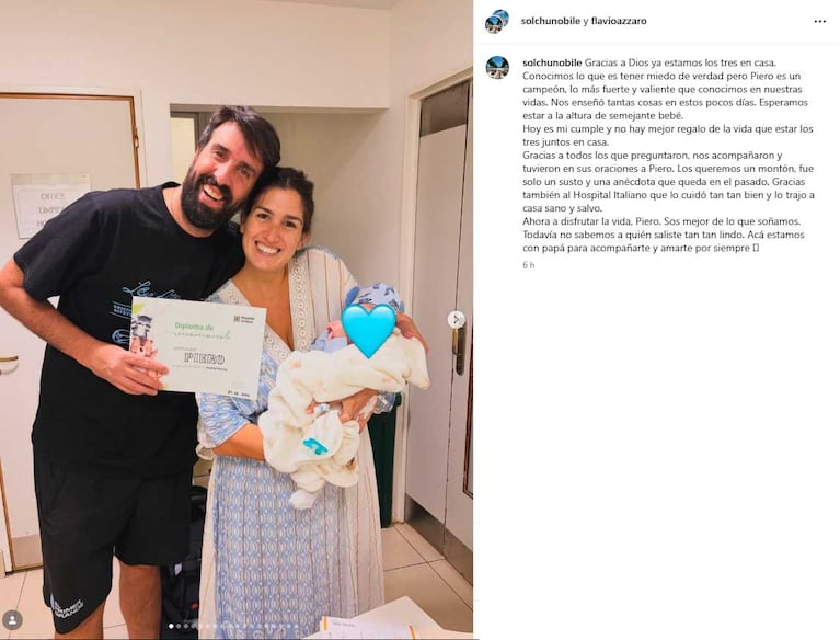 El posteo de Flavio Azzaro con su esposa Sol y su hijo Piero (Foto: Instagra @flavioazzaro)