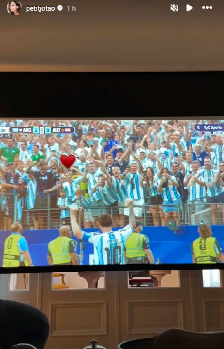 El posteo de Julieta Ortega tras la victoria de la Selección Argentina (Foto: Instagram)