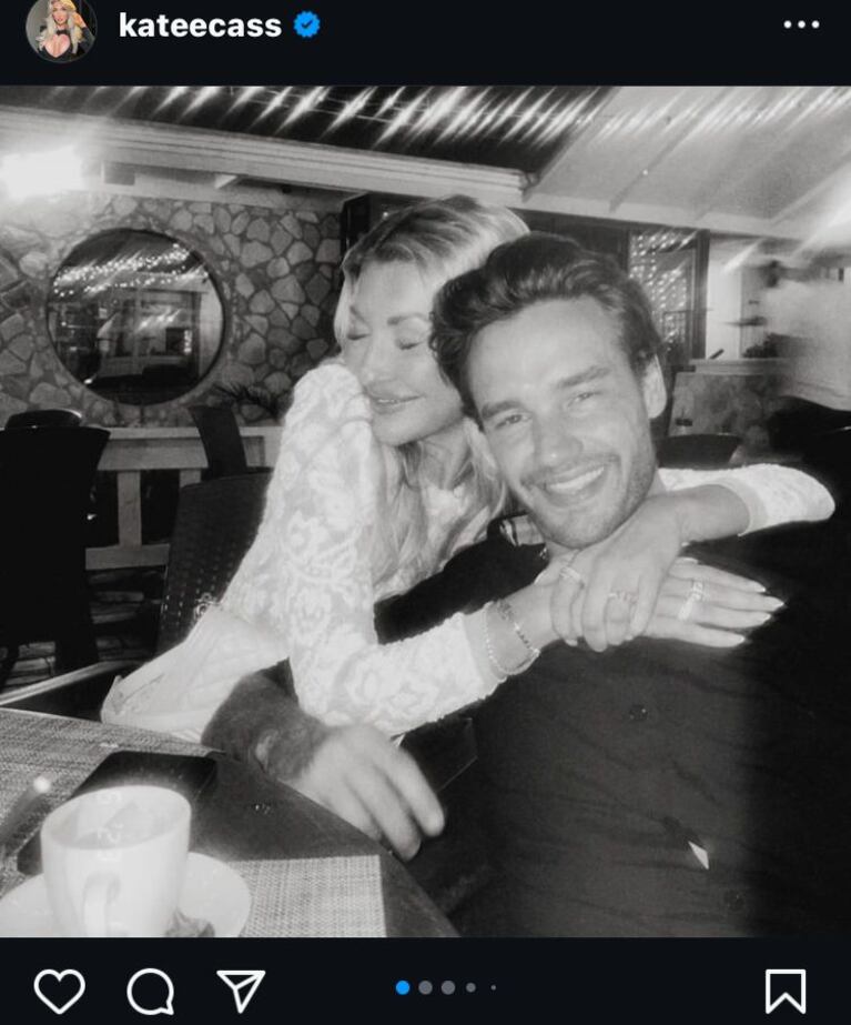 El posteo de Kate Cassidy a Liam Payne (Foto: captura de Instagram).