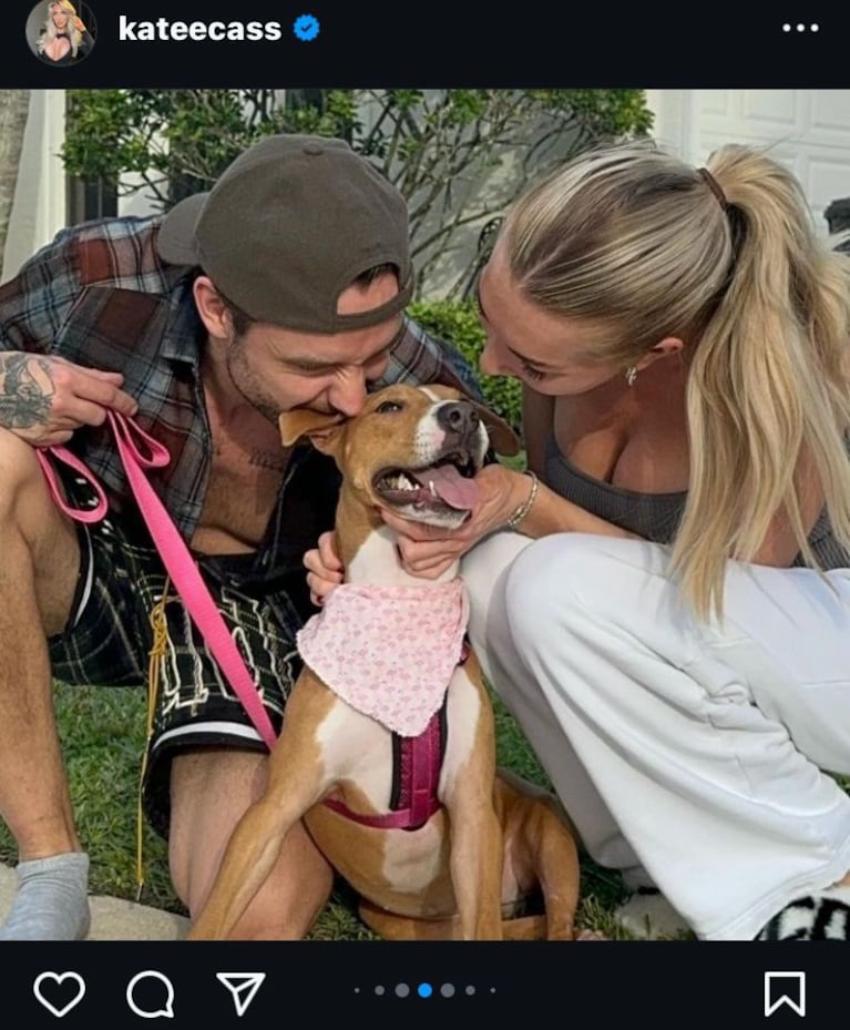 El posteo de Kate Cassidy a Liam Payne (Foto: captura de Instagram).
