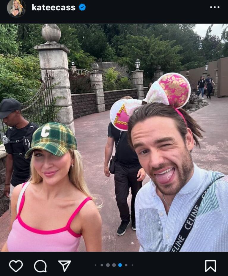 El posteo de Kate Cassidy a Liam Payne (Foto: captura de Instagram).