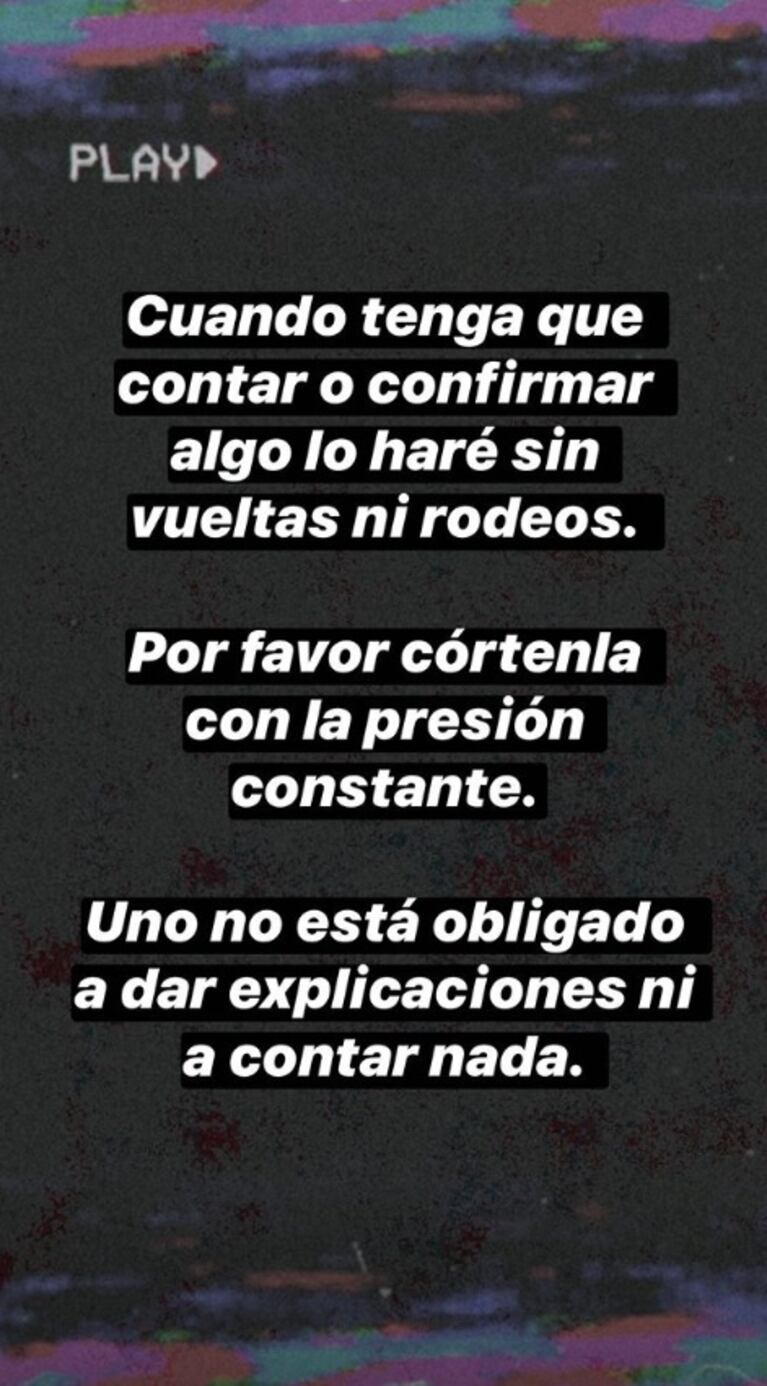 El posteo de la China Suárez que alimentó los rumores de embarazo y su aclaración: "Cuando tenga que confirmar, lo haré sin rodeos"