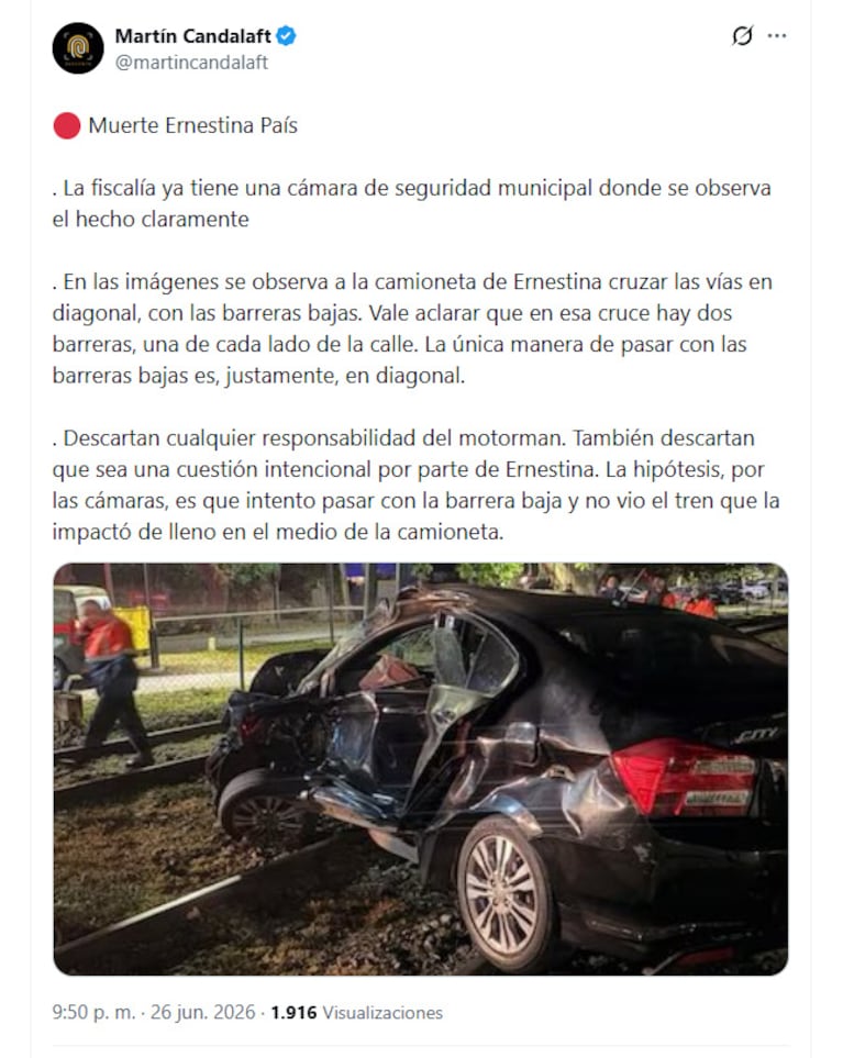 El posteo de Martín Candalaft en X.