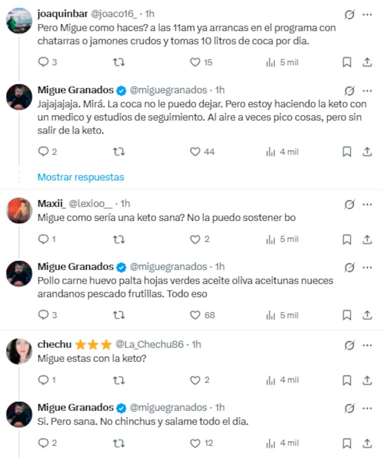 El posteo de Migue Granados en X (Foto: captura X/ Twitter)